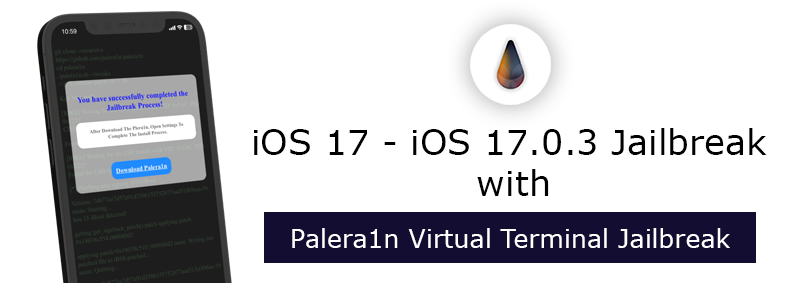 iOS 17  - iOS 17.0.3 Jailbreak with Palera1n Virtual Terminal Jailbreak