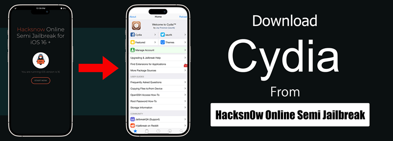 Download Cydia from Hacksn0w Online Semi Jailbreak

