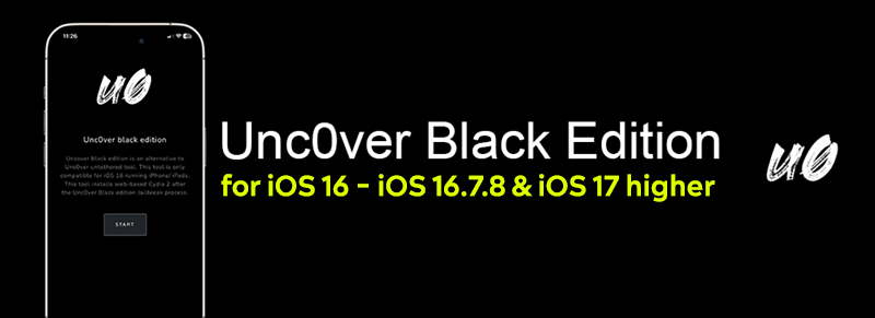 Unc0ver Black Edition for iOS 16 - iOS 16.7.8 & iOS 17 higher